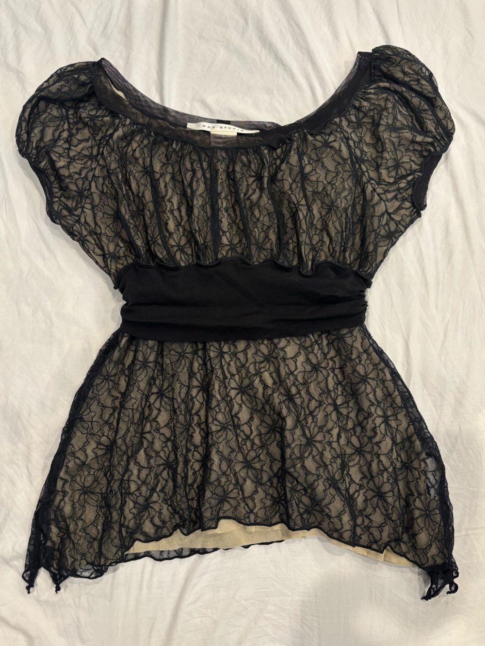 Max Studio Black Lace Babydoll Chemise